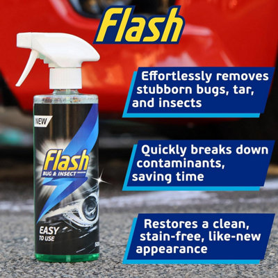 FLASH Insect Bug Remover Spray Powerful Car Cleaner for Tar & Bugs 2x500ml