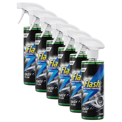 FLASH Insect Bug Remover Spray Powerful Car Cleaner for Tar & Bugs 6x500ml