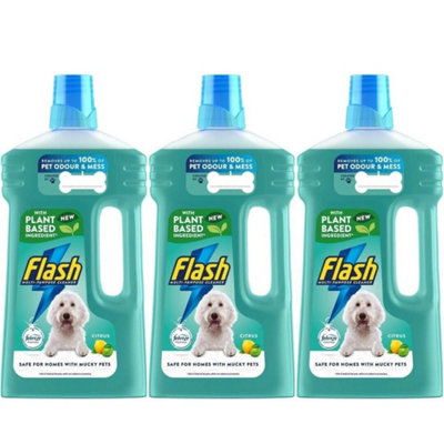 Flash Liquid Cleaner For Pet Lover Citrus 1L x 3