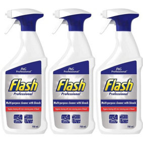 Flash Professional Multi-Purpose Cleaner with Bleach Spray 750ml (Pack of 3)