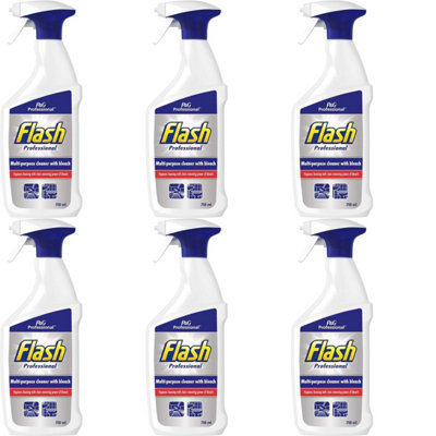 Flash Professional Multi-Purpose Cleaner with Bleach Spray 750ml (Pack of 6)