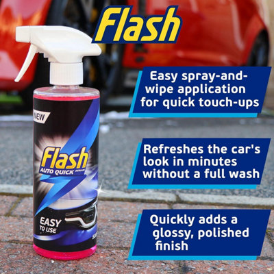 FLASH Quick Detailer Spray Car Cleaner Protects & Restores Paint 4x500ml