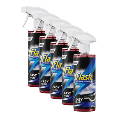 FLASH Quick Detailer Spray Car Cleaner Protects & Restores Paint 5x500ml