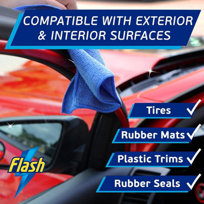 FLASH Trim & Rubber Care Dashboard Bumper Protector & Cleaner Spray 3x500ml