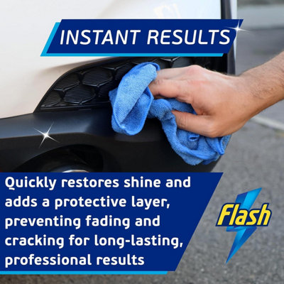 FLASH Trim & Rubber Care Dashboard Bumper Protector & Cleaner Spray 5x500ml