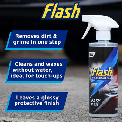 Flash Waterless Wash & Wax Quick & Effective Waterless Car Cleaner ...