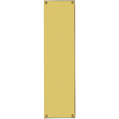 Flat 1.5mm Door Finger Plate 304 x 77mm Polished Brass Protective Push Plate