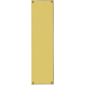 Flat 1.5mm Door Finger Plate 304 x 77mm Polished Brass Protective Push Plate