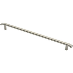 Flat Bar Pull Handle with Chamfered Edges 600mm Fixing Centres Satin Steel