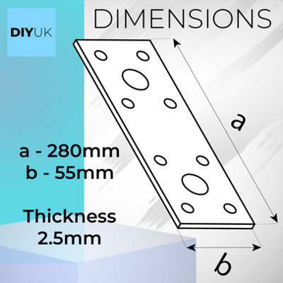 Flat Bracket 2.5mm Heavy Duty Connecting Joining Plate Galvanised Steel Sheet