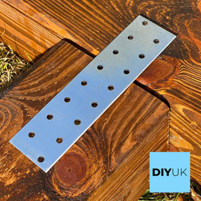 Flat Bracket 40 x 100 x 2mm Connecting Joining Plate ( Pack of: 10 ) Galvanised Heavy Duty Premium Flat Joining Plates - 6