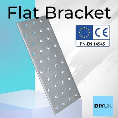 Flat Bracket  80x200x2 Connecting Joining Plate ( 1 pc ) 2mm Thick Galvanised Heavy Duty Metal Steel - 4