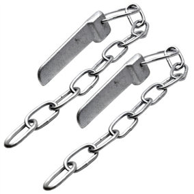 Flat Cotter Spring Ring / Linch Pin and Chain PAIR Zinc Plated