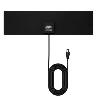 Flat Design Freeview Digital High Gain Indoor Antenna - Window or Wall Mount with 5dBi Reception - August DTA420