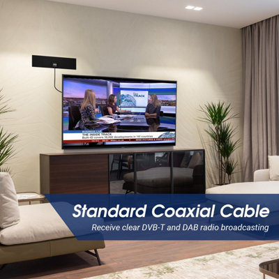 Flat Design Freeview Digital High Gain Indoor Antenna - Window or Wall Mount with 5dBi Reception - August DTA420