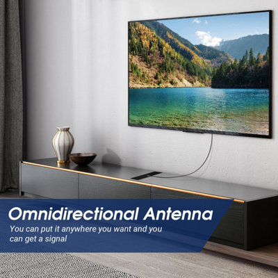 Flat Design Freeview Digital High Gain Indoor Antenna - Window or Wall Mount with 5dBi Reception - August DTA420
