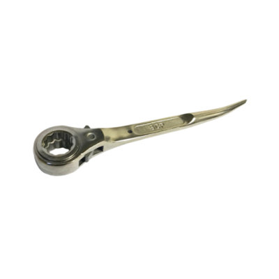 Flat Handle Stainless Steel Bi-Hex Scaffold Spanner