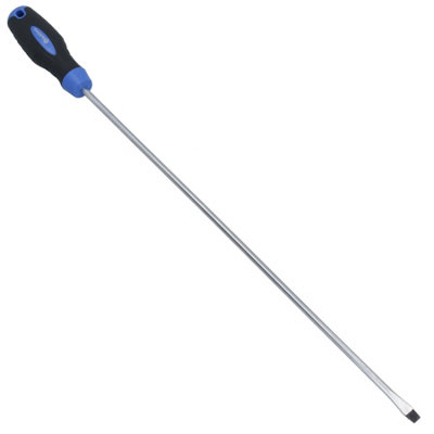 Flat Head Extra Long Screwdriver Total Length 400mm with Rubber Handle