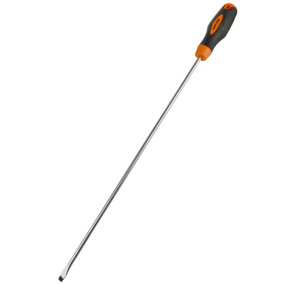 Flat Head Extra Long Screwdriver Total Length 400mm with Rubber Handle