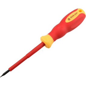 Flat Headed Slotted 3mm x 80mm VDE Insulated Electrical Screwdriver Soft Grip