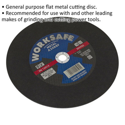 Flat Metal Cutting Disc - 300 x 3.2mm - 22mm Bore - 5100 Max RPM - Angle Grinder