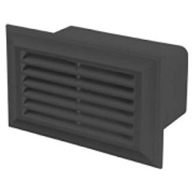 Flat Plastic Air Brick - 204x60mm - Black