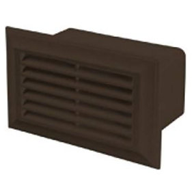 Flat Plastic Air Brick - 204x60mm - Brown