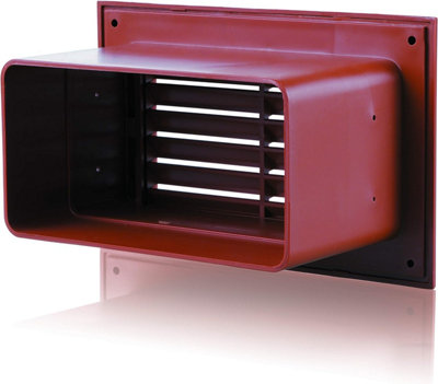 Flat Plastic Duct Air Brick - 110x54mm - Terracotta