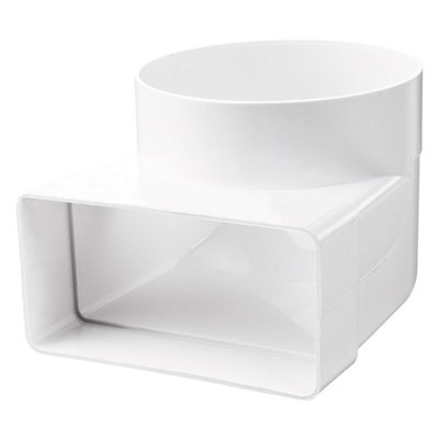 Flat Plastic Ducting to Round Angled Transformer 110x54 - 100mm