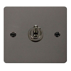 Flat Plate Black Nickel 1 Gang 2 Way 10AX Toggle Light Switch - SE Home