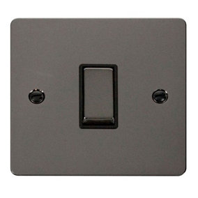 Flat Plate Black Nickel 10A 1 Gang Intermediate Ingot Light Switch - Black Trim - SE Home