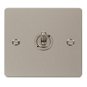 Flat Plate Pearl Nickel 1 Gang 2 Way 10AX Toggle Light Switch - SE Home