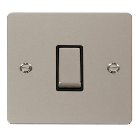 Flat Plate Pearl Nickel 10A 1 Gang Intermediate Ingot Light Switch - Black Trim - SE Home