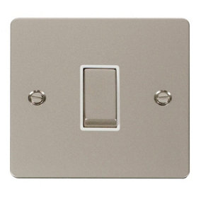 Flat Plate Pearl Nickel 10A 1 Gang Intermediate Ingot Light Switch - White Trim - SE Home