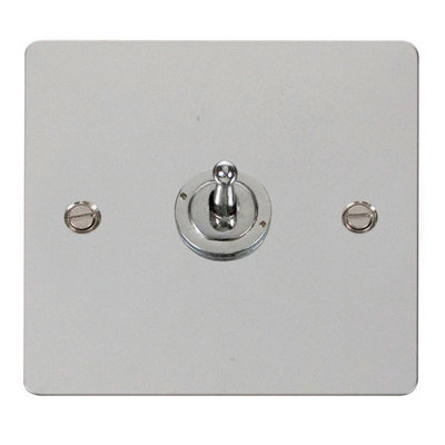 Flat Plate Polished Chrome 1 Gang 2 Way 10AX Toggle Light Switch - SE Home