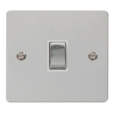 Flat Plate Polished Chrome 1 Gang 20A Ingot DP Switch - White Trim - SE Home