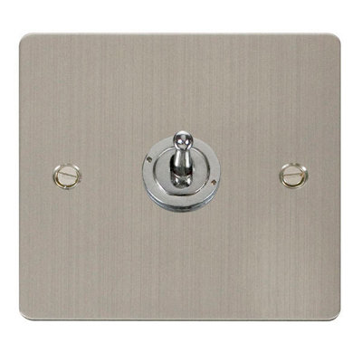 Flat Plate Stainless Steel 1 Gang 2 Way 10AX Toggle Light Switch - SE Home