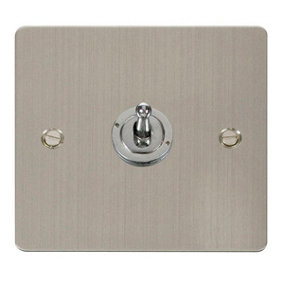 Flat Plate Stainless Steel 1 Gang 2 Way 10AX Toggle Light Switch - SE Home