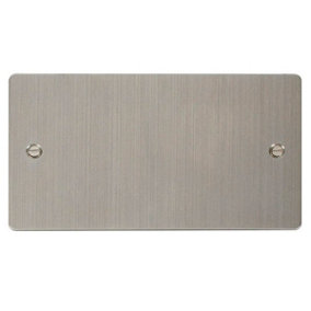 Flat Plate Stainless Steel 2 Gang Blank Plate - SE Home