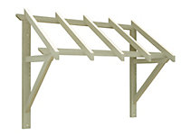 Flat roof wooden Porch Canopy 1.8m kiln-dry, (H) 1340mm x (W) 1800mm x (D) 660mm