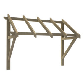 Flat roof wooden Porch Canopy 1.8m pressure-treated, (H) 1340mm x (W) 1800mm x (D) 660mm