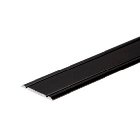 Flat self-adhesive anodised aluminium door floor edging bar strip trim threshold 930 x 30mm a02 black