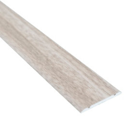 Flat self-adhesive wood effect aluminium door floor edging bar strip trim threshold 930 x 30mm a02 arctic