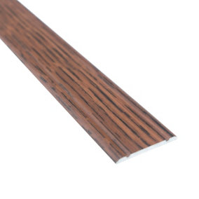 Flat self-adhesive wood effect aluminium door floor edging bar strip trim threshold 930 x 30mm a02 castle oak