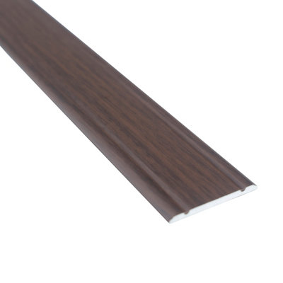 Flat self-adhesive wood effect aluminium door floor edging bar strip ...