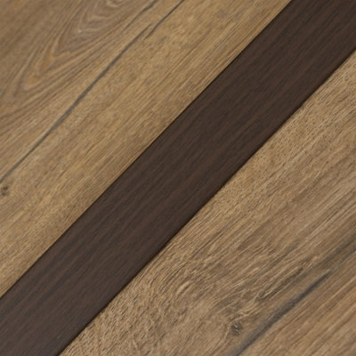 Flat self-adhesive wood effect aluminium door floor edging bar strip trim threshold 930 x 30mm a02 chestnut