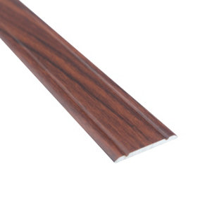 Flat self-adhesive wood effect aluminium door floor edging bar strip trim threshold 930 x 30mm a02 togo mahogany