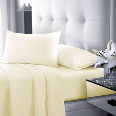 Flat Sheet 180 Thread Count Rich Percale Non Iron Bed Linen Soft Polycotton Blend Plain Dyed Flat Bed Sheets