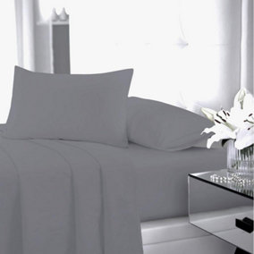 Flat Sheet 180 Thread Count Rich Percale Non Iron Bed Linen Soft Polycotton Blend Plain Dyed Flat Bed Sheets