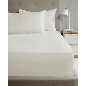 Flat Sheet 180TC Percale Cream King Size Sheet Suitable for Deep Mattresses
